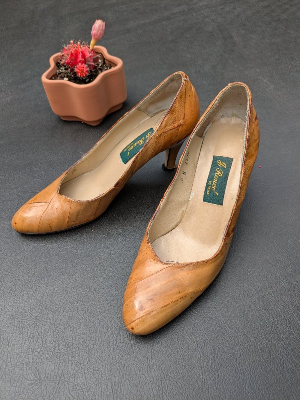 J. Renee eel skin pumps, size 7 Narrow